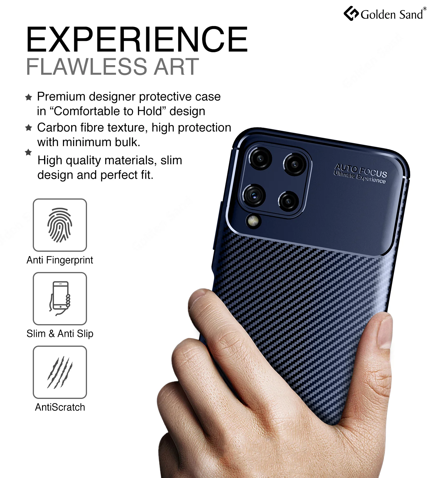 Samsung Galaxy A22 (6.4 inch) Back Cover | Aramid Fiber Series, Blue - Image 5