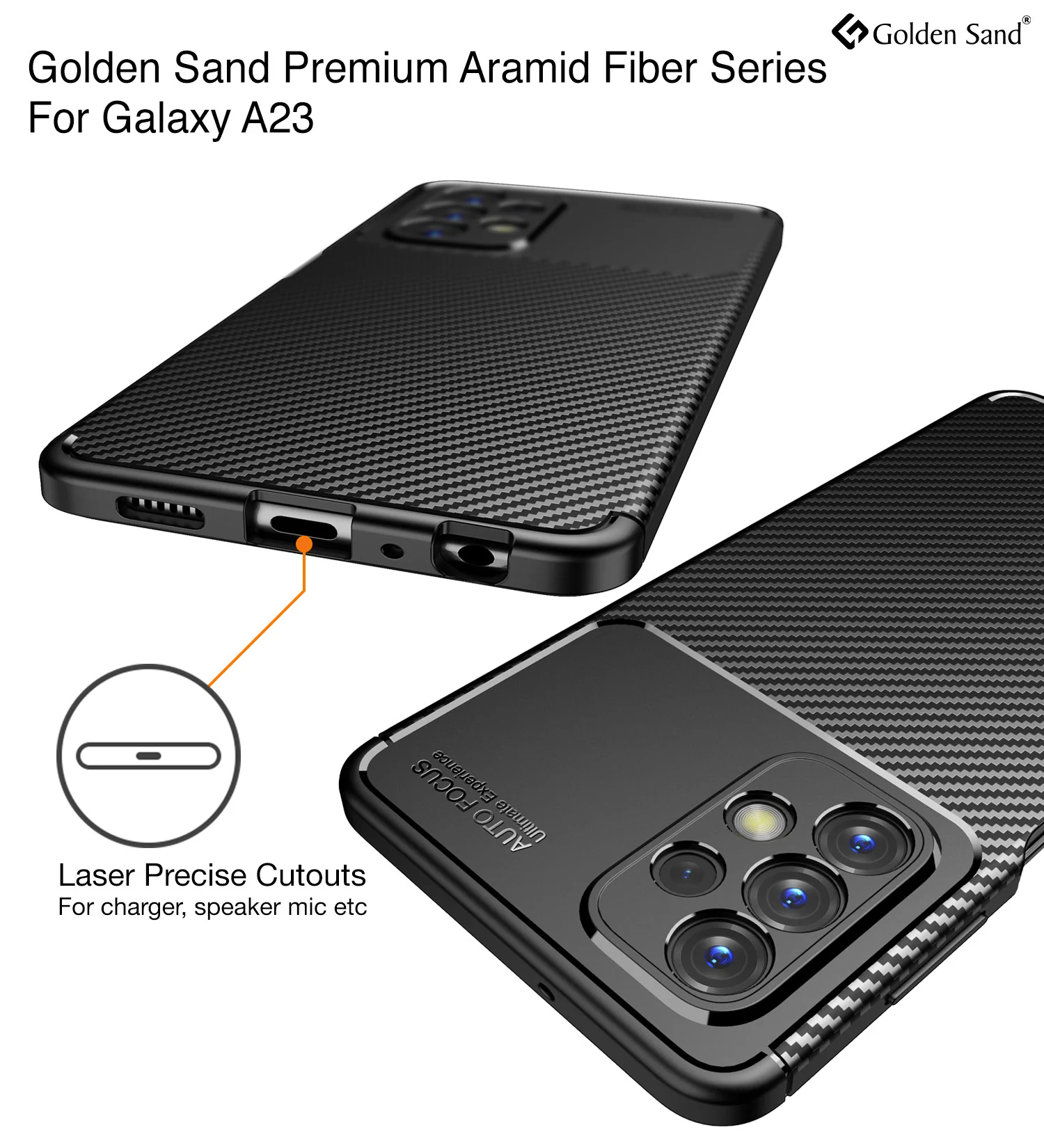 Samsung Galaxy A23 5G, Samsung Galaxy A23 4G (6.6 inch) Back Cover | Aramid Fiber Series, Black - Image 2