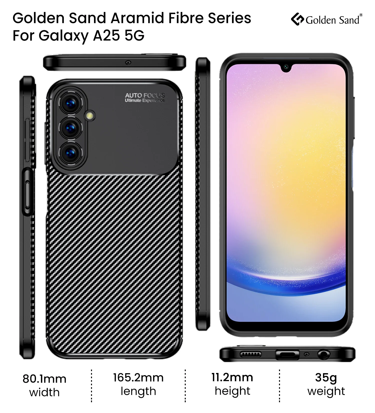 Samsung Galaxy A25 5G (6.5 inch) Back Cover | Aramid Fiber Series, Black - Image 7
