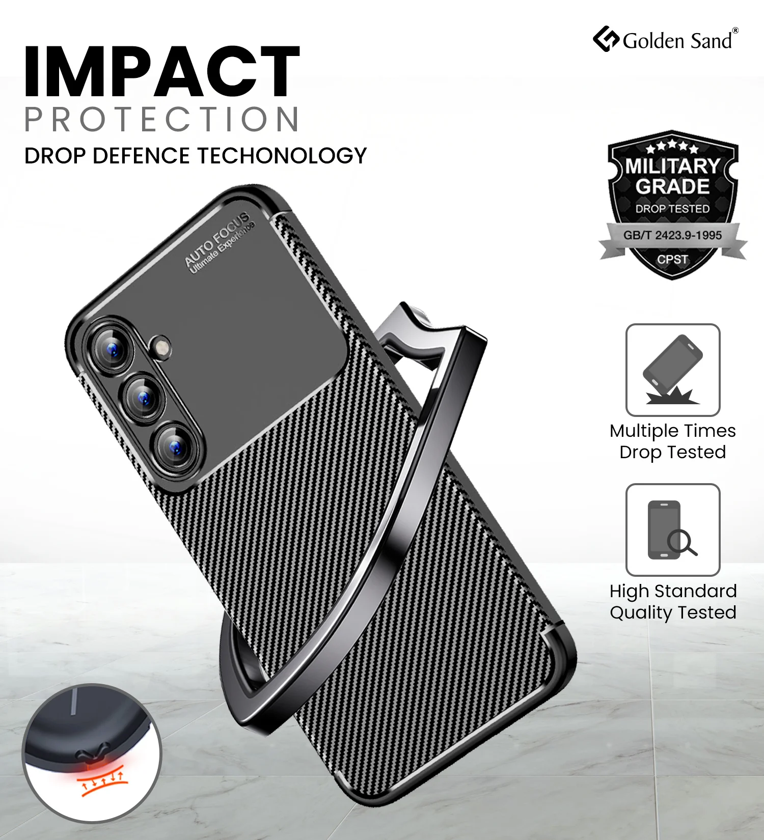 Samsung Galaxy A35 5G (6.6 inch) Back Cover | Aramid Fiber Series, Black - Image 3