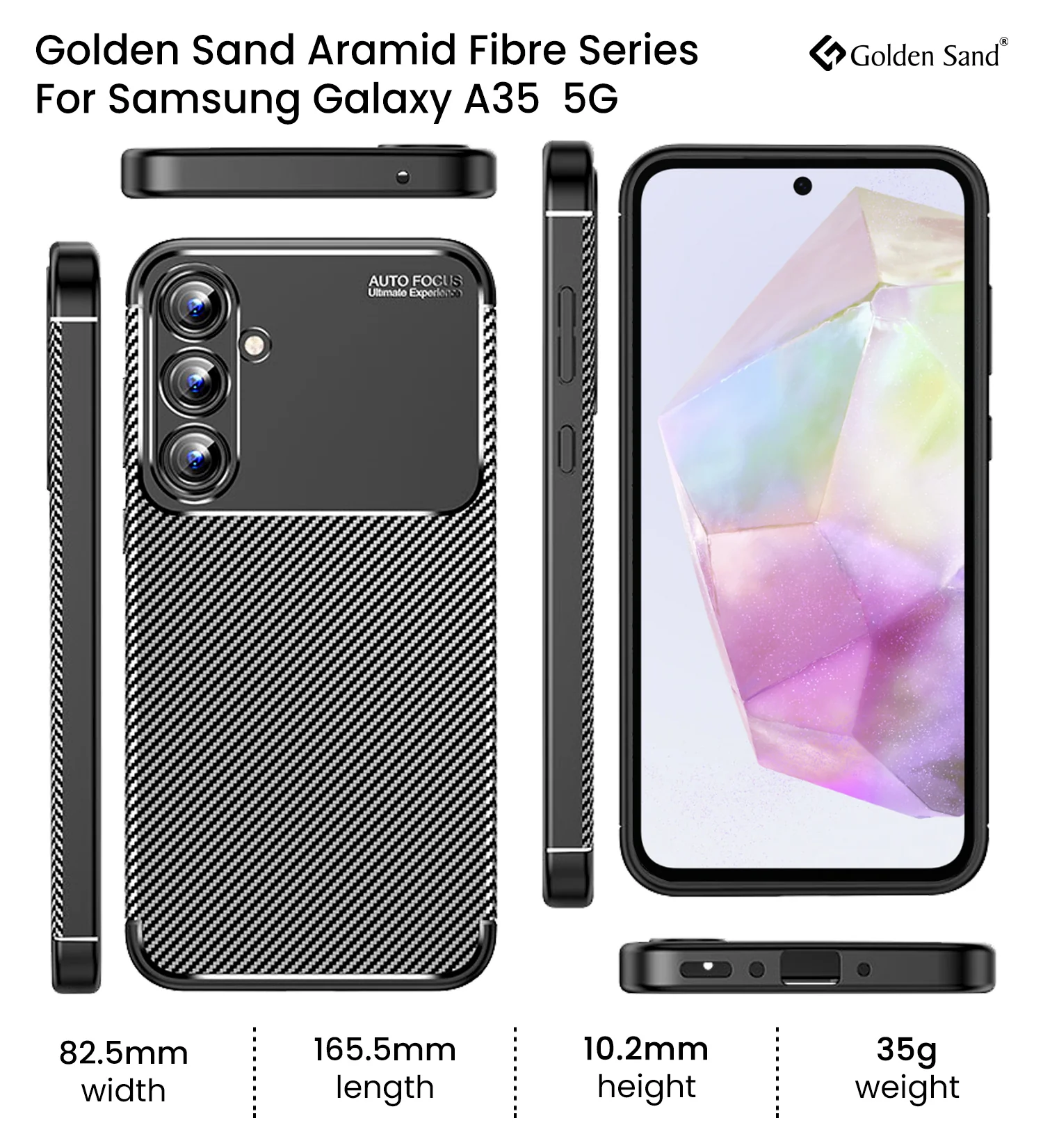 Samsung Galaxy A35 5G (6.6 inch) Back Cover | Aramid Fiber Series, Black - Image 6