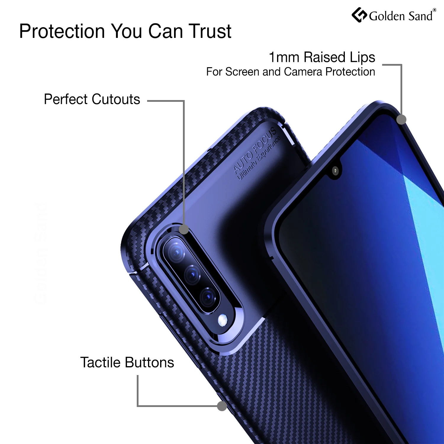 Samsung Galaxy A50s, A50, A30s (6.4 inch) Back Cover | Aramid Fiber Series, Blue - Image 3