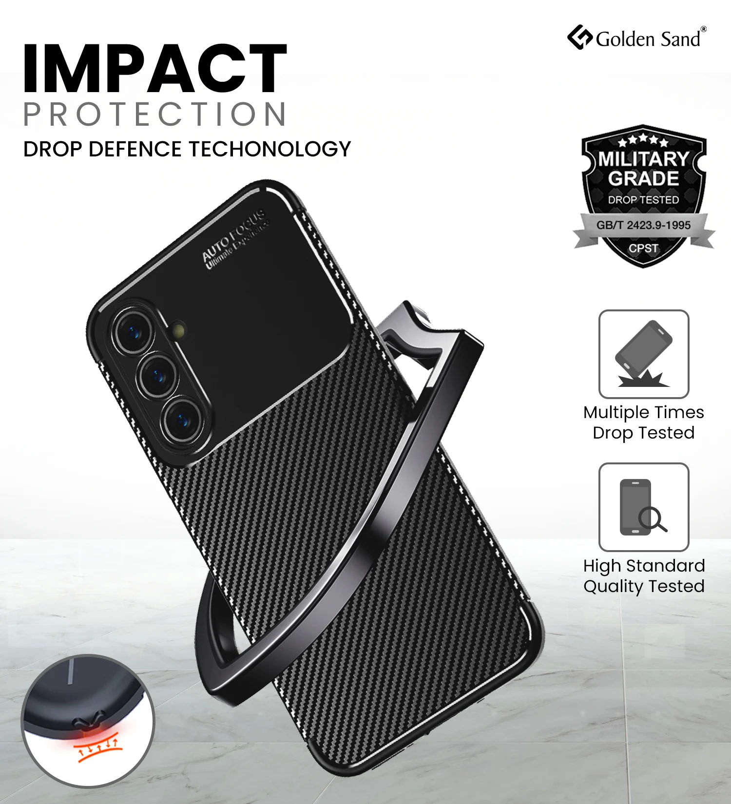 Samsung Galaxy A54 5G (6.4 inch) Back Cover | Aramid Fiber Series, Black - Image 3