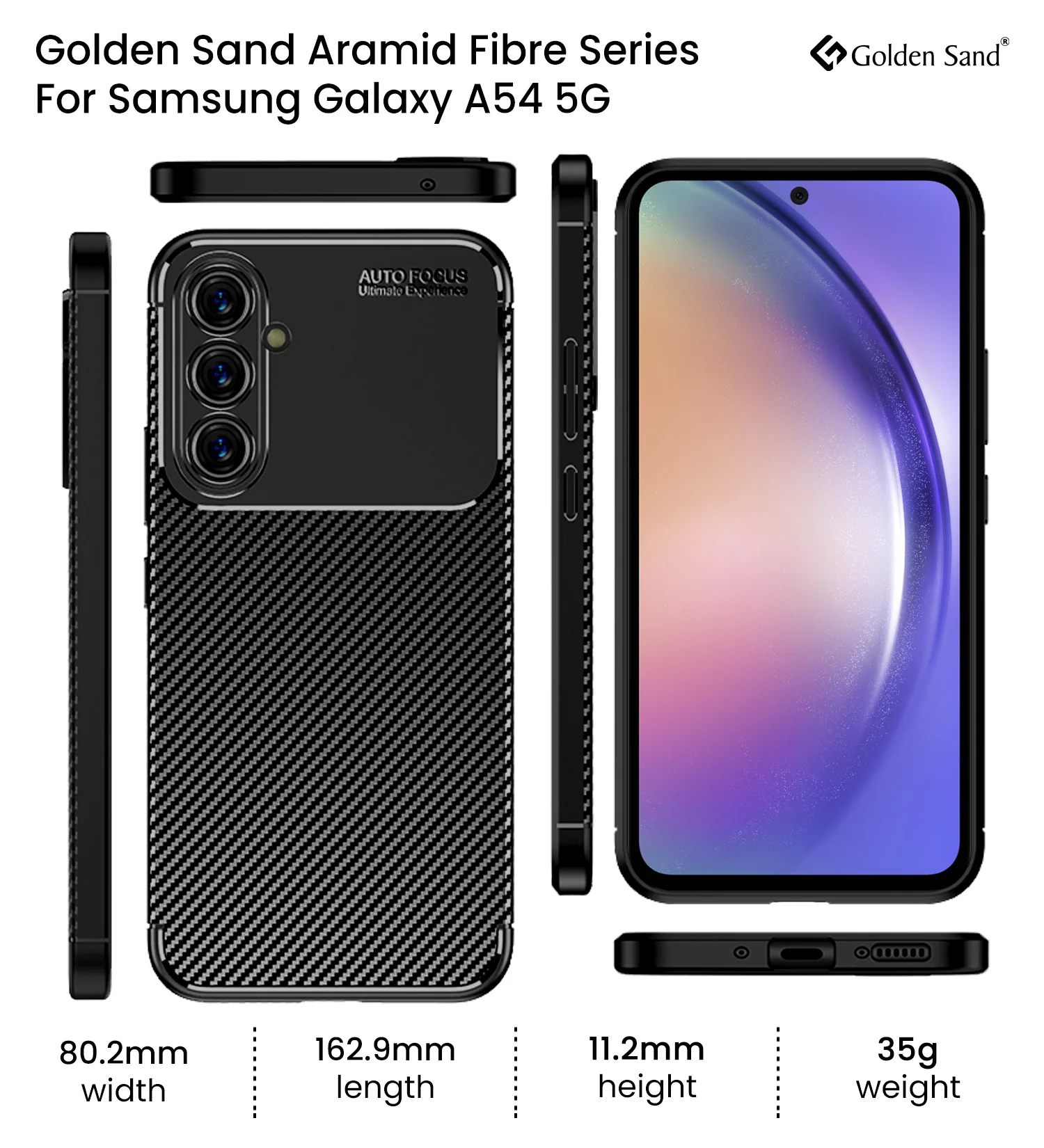 Samsung Galaxy A54 5G (6.4 inch) Back Cover | Aramid Fiber Series, Black - Image 6
