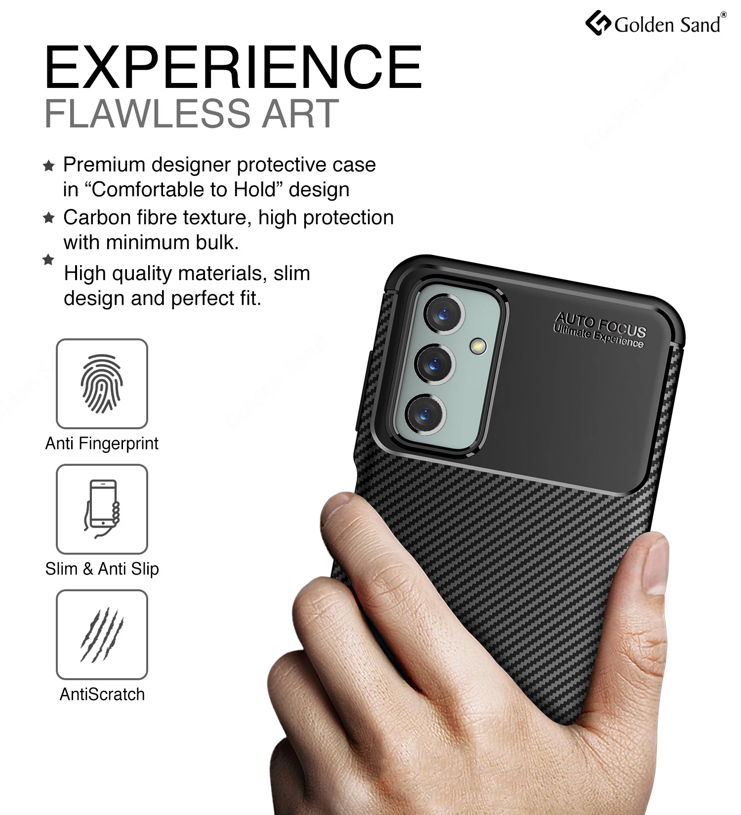 Samsung Galaxy F23 5G (6.6 inch) Back Cover | Aramid Fiber Series, Black - Image 4
