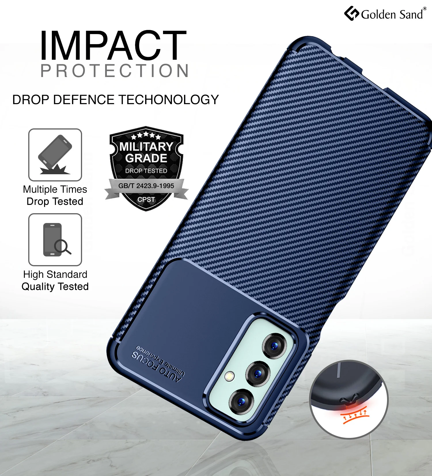 Samsung Galaxy F23 5G (6.6 inch) Back Cover | Aramid Fiber Series, Blue - Image 3