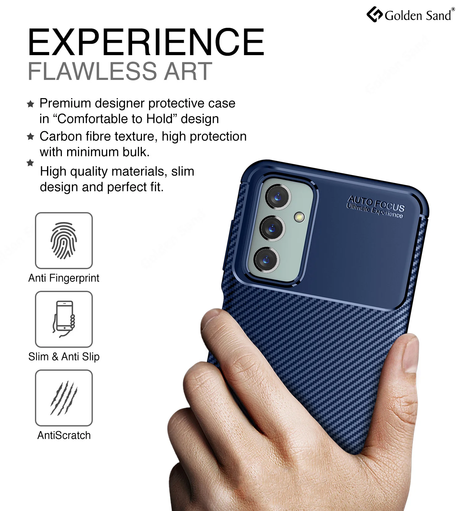 Samsung Galaxy F23 5G (6.6 inch) Back Cover | Aramid Fiber Series, Blue - Image 4