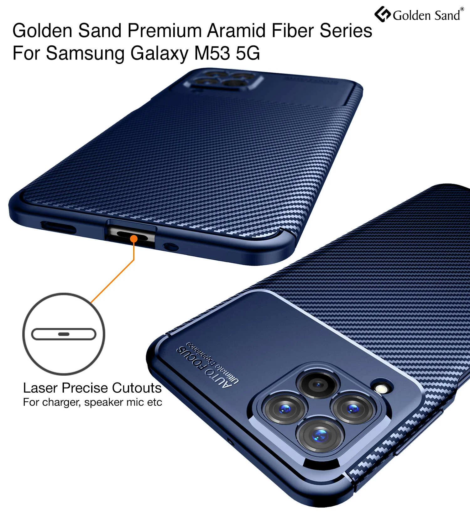 Samsung Galaxy M53 5G (6.7 inch) Back Cover | Aramid Fiber Series, Blue - Image 2