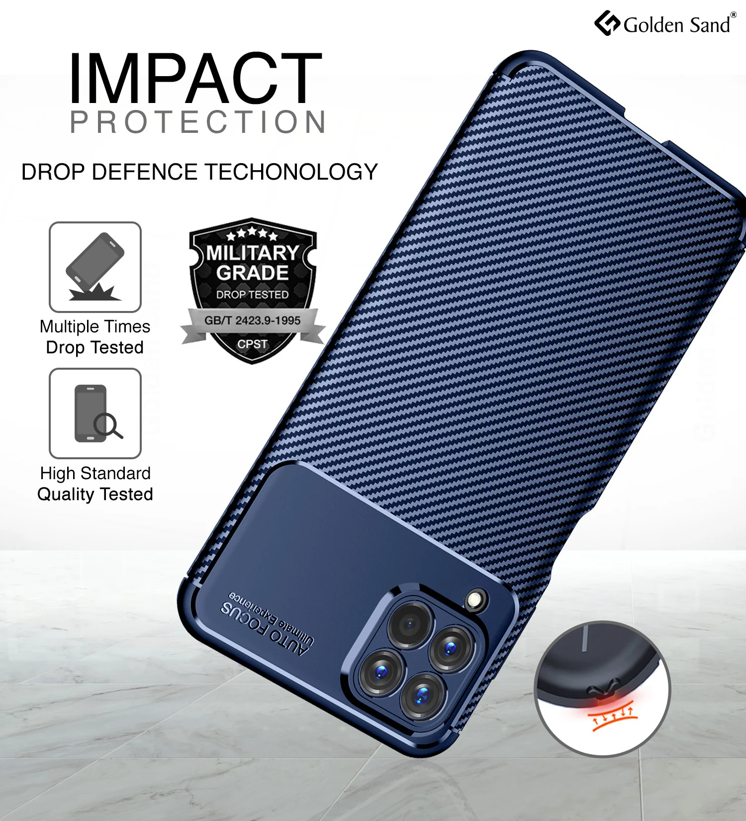 Samsung Galaxy M53 5G (6.7 inch) Back Cover | Aramid Fiber Series, Blue - Image 3