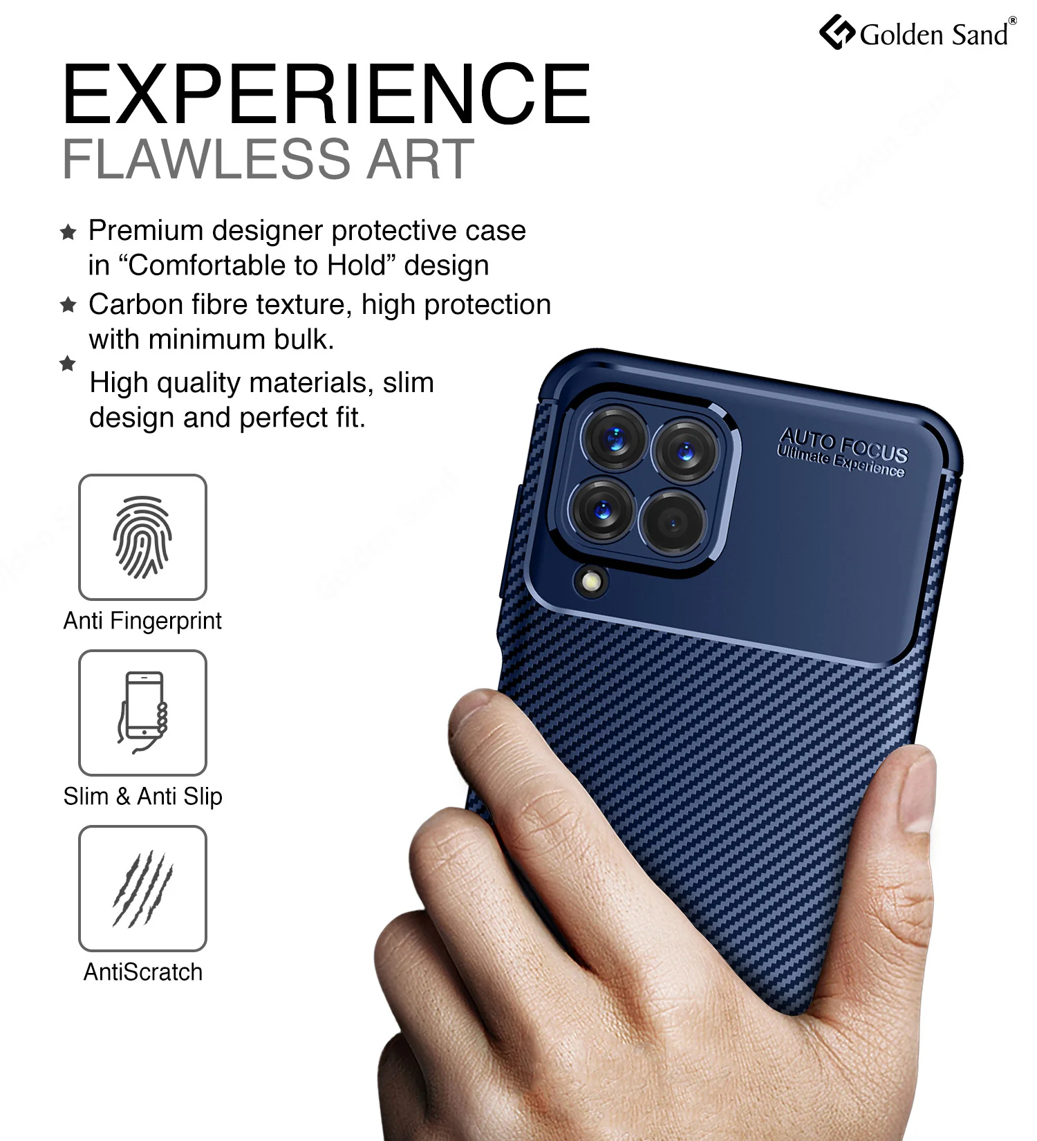 Samsung Galaxy M53 5G (6.7 inch) Back Cover | Aramid Fiber Series, Blue - Image 4