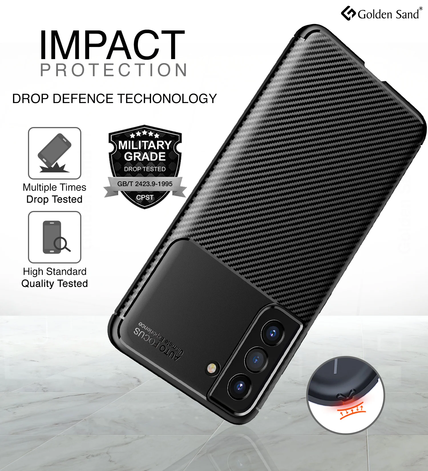 Samsung Galaxy S21 FE 5G, Samsung Galaxy S21 FE 5G 2023 (Snapdragon 888) (6.41 inch) Back Cover | Aramid Fiber Series, Black - Image 3