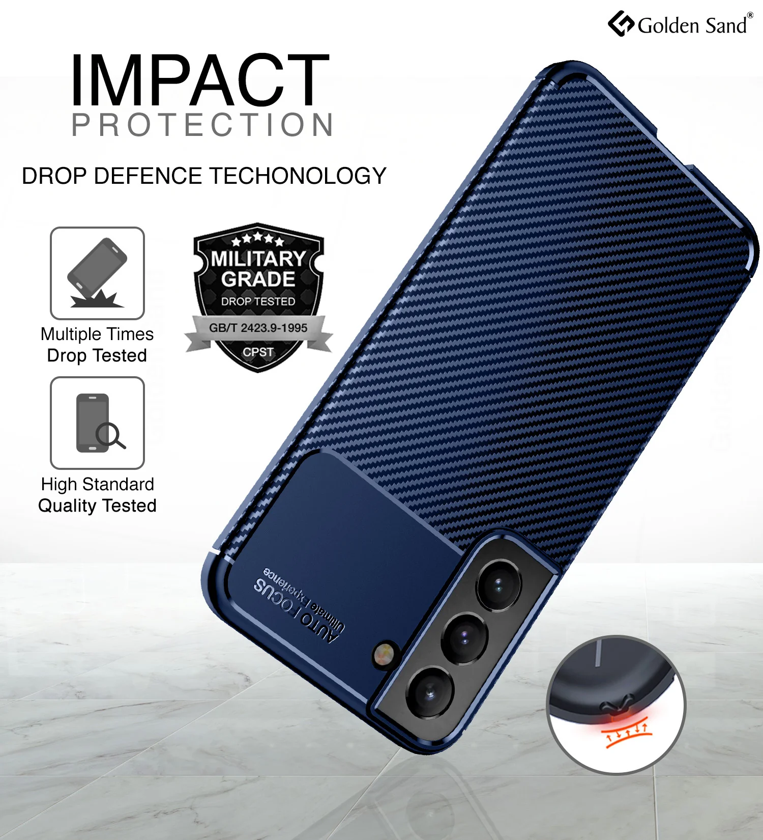 Samsung Galaxy S22 5G (6.1 inch) Back Cover | Aramid Fiber Series, Blue - Image 3