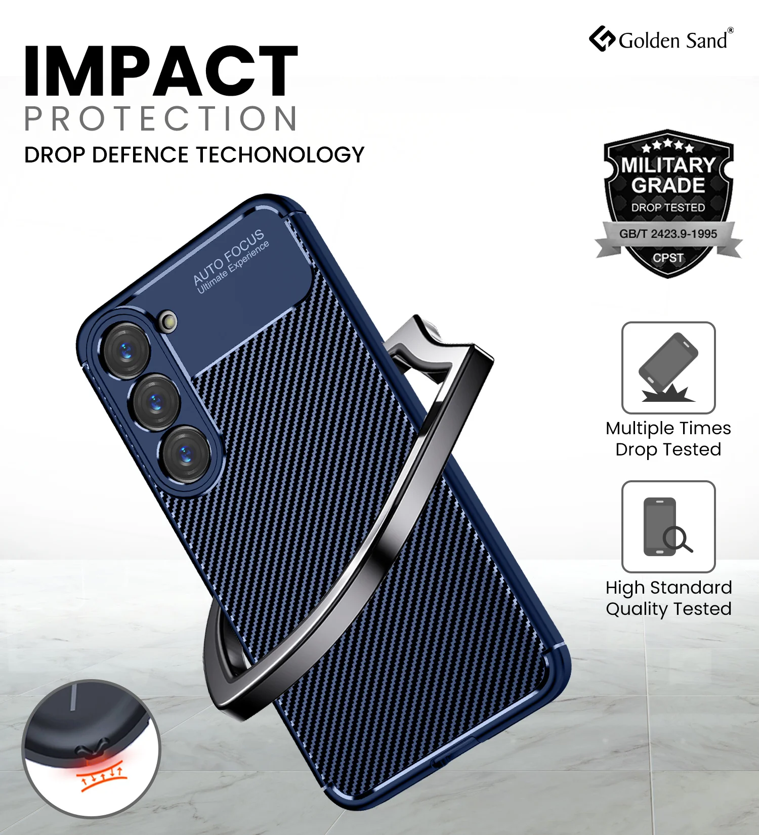 Samsung Galaxy S23 5G (6.1 inch) Back Cover | Aramid Fiber Series, Blue - Image 3