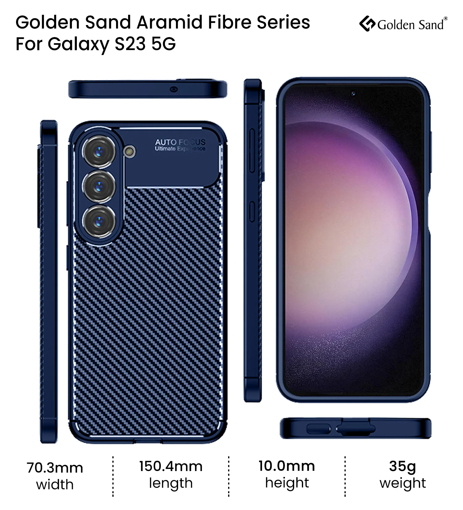 Samsung Galaxy S23 5G (6.1 inch) Back Cover | Aramid Fiber Series, Blue - Image 6