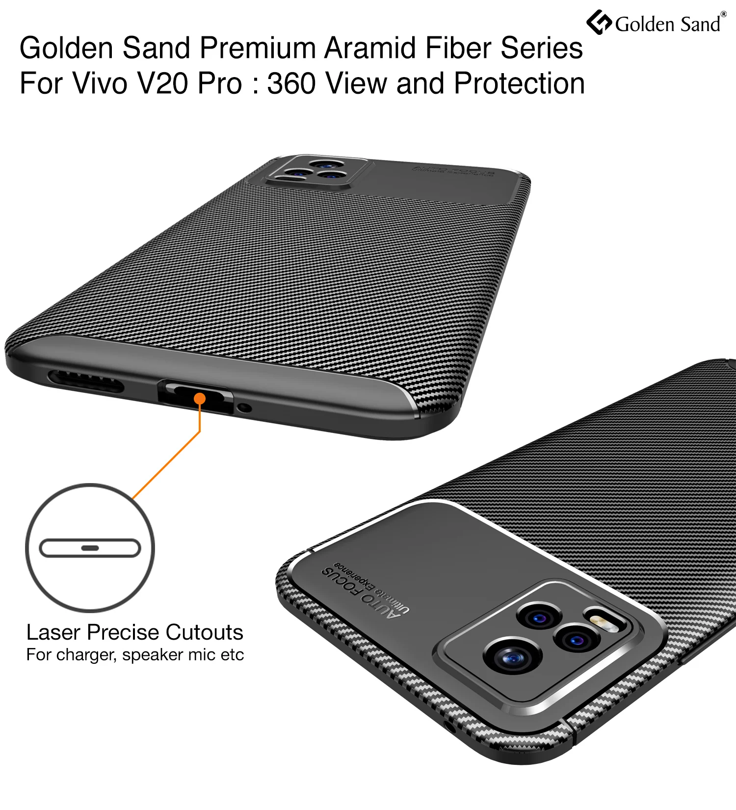 Vivo V20 Pro () Back Cover | Aramid Fiber Series, Black - Image 2