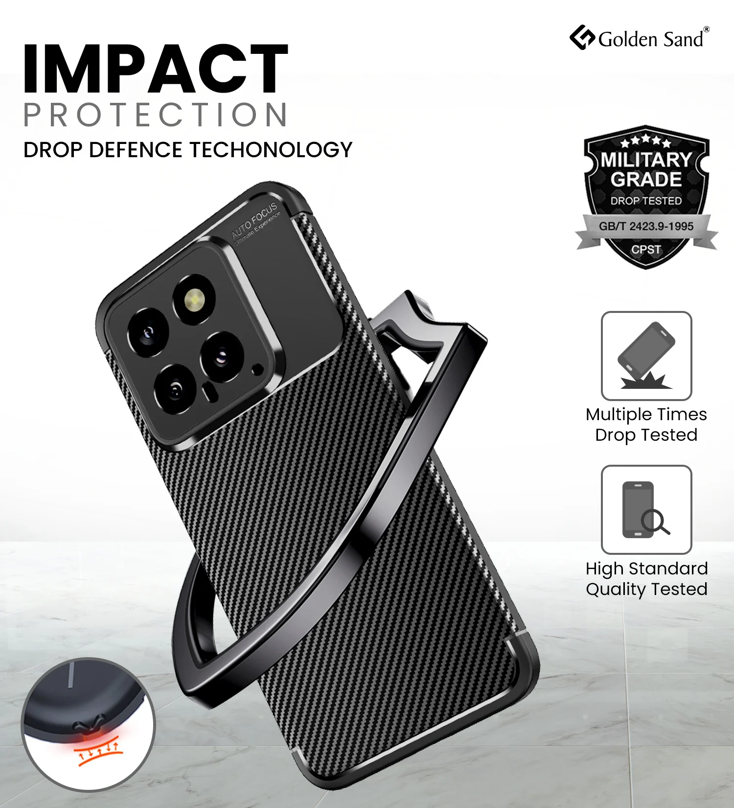 Xiaomi 14 5G (6.36 inch) Back Cover | Aramid Fiber Series, Black - Image 3