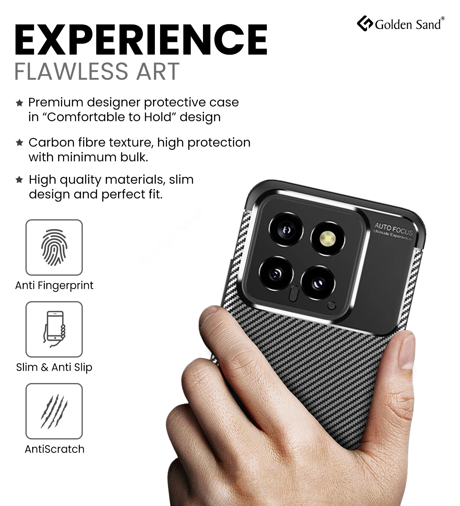 Xiaomi 14 5G (6.36 inch) Back Cover | Aramid Fiber Series, Black - Image 4