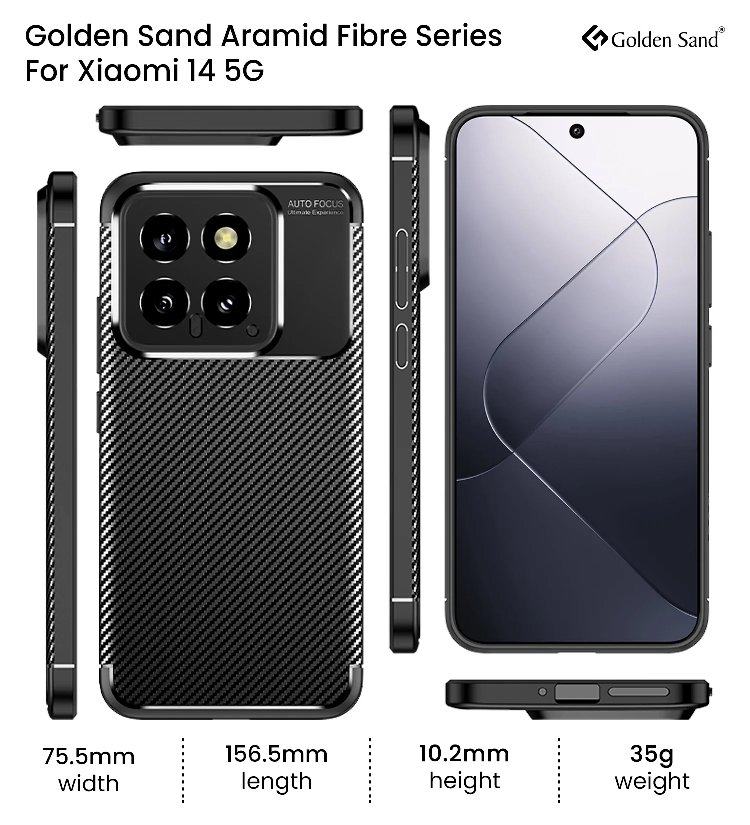 Xiaomi 14 5G (6.36 inch) Back Cover | Aramid Fiber Series, Black - Image 6