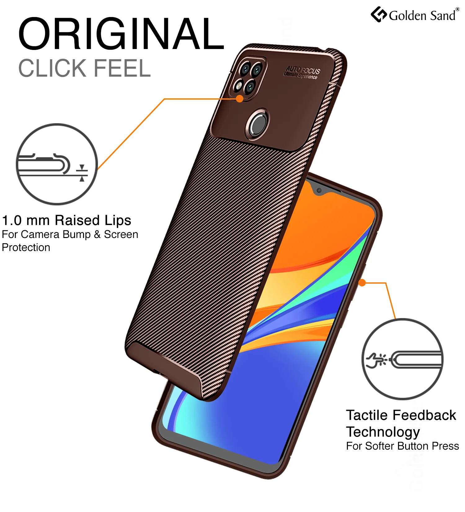 Xiaomi Redmi 9 (6.53 inch) Back Cover | Aramid Fiber Series, Brown - Image 5