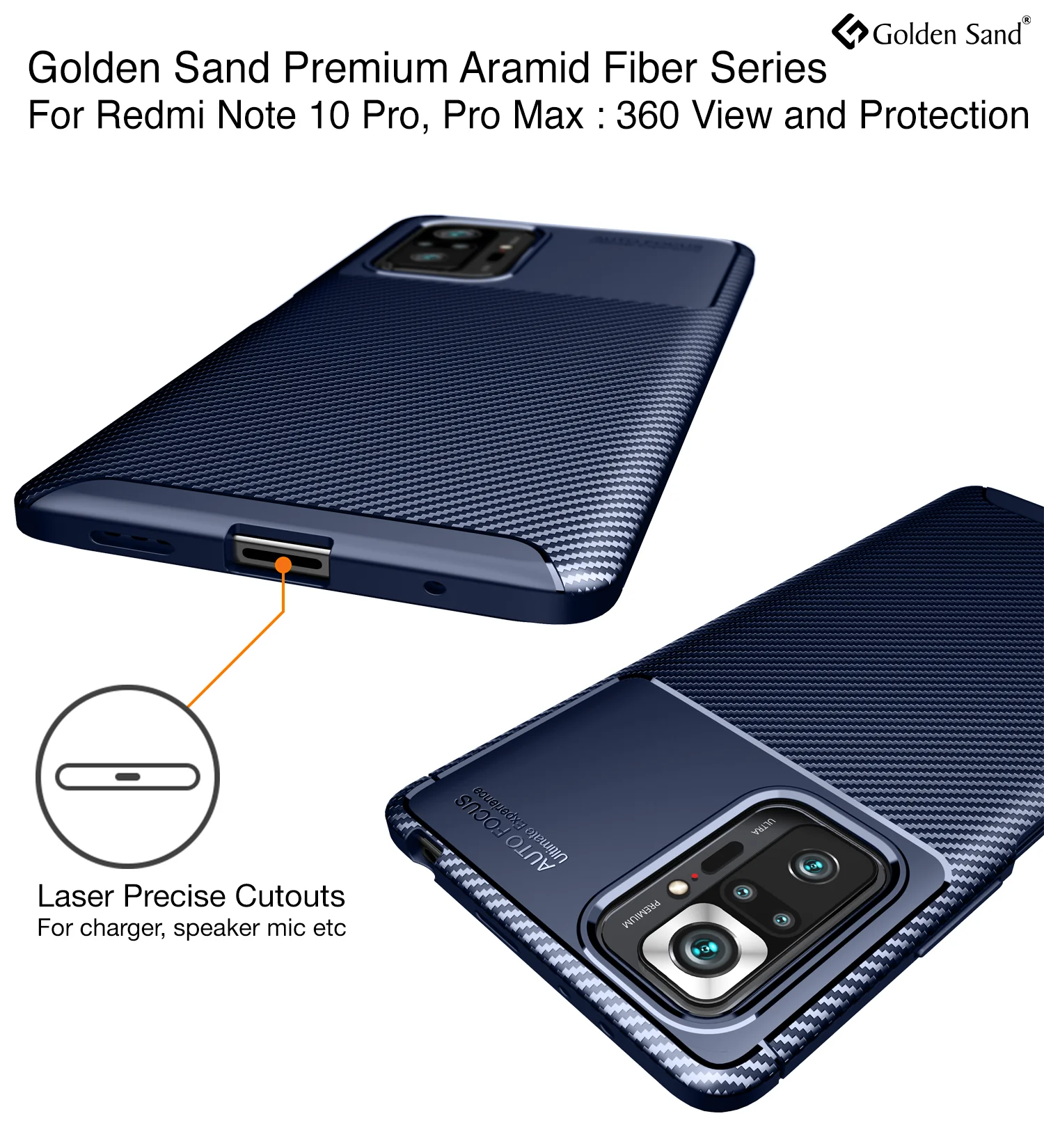 Xiaomi Redmi Note 10 Pro, Xiaomi Redmi Note 10 Pro Max (6.67 inch) Back Cover | Aramid Fiber Series, Blue - Image 3