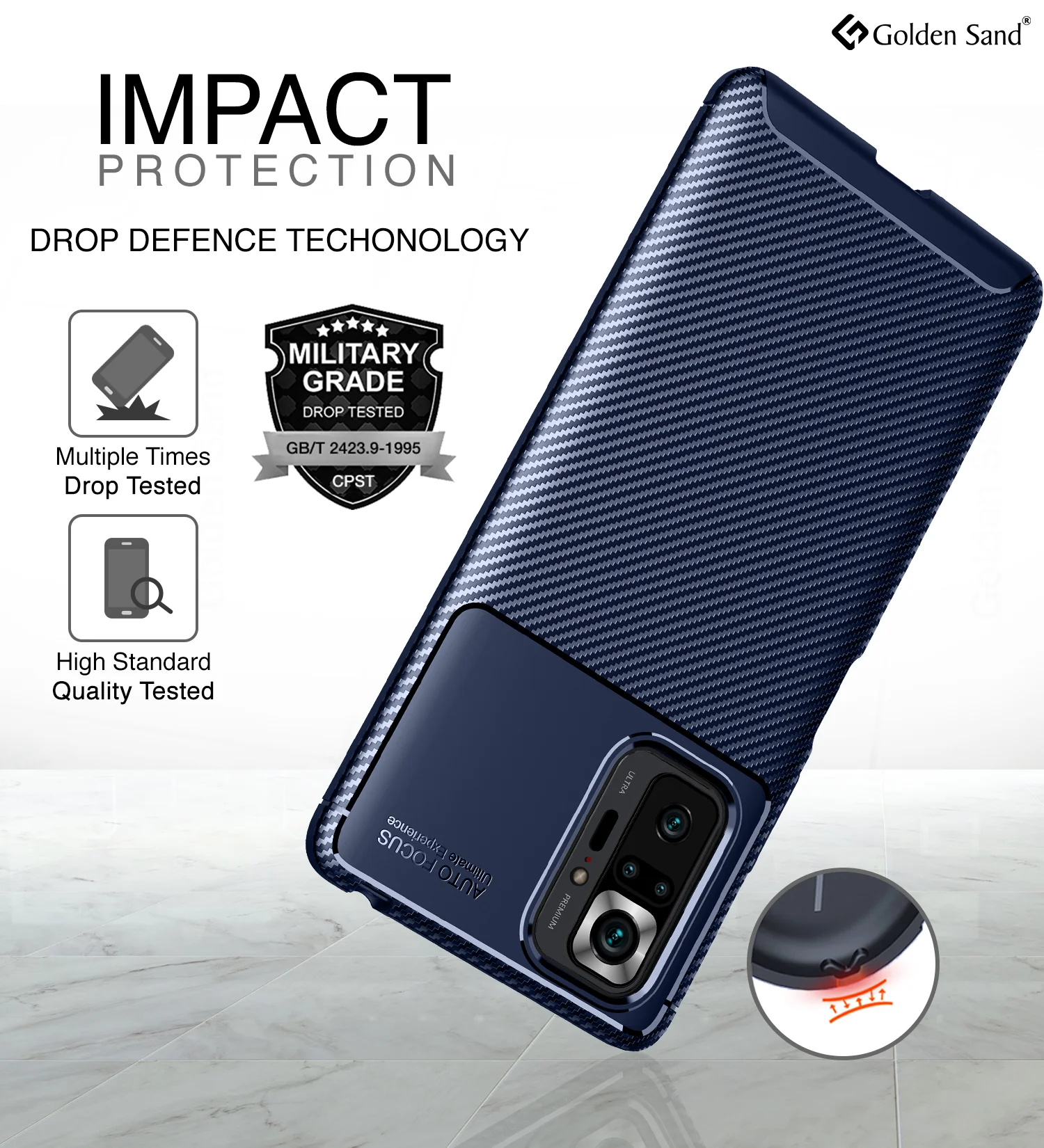 Xiaomi Redmi Note 10 Pro, Xiaomi Redmi Note 10 Pro Max (6.67 inch) Back Cover | Aramid Fiber Series, Blue - Image 4