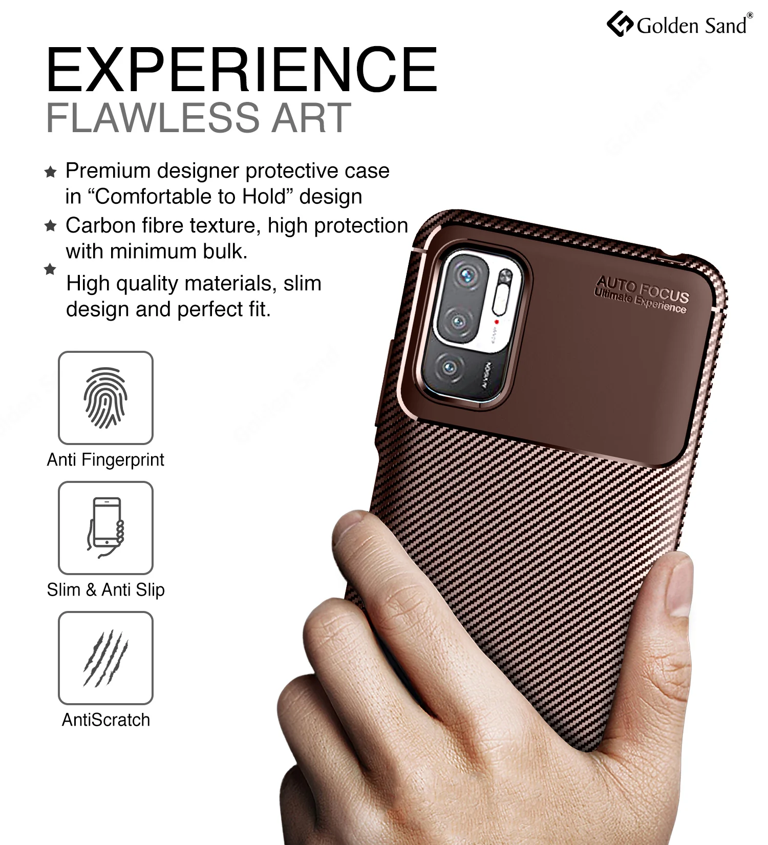 Poco M3 Pro 5G (6.5 inch) Back Cover | Aramid Fiber Series, Brown - Image 4