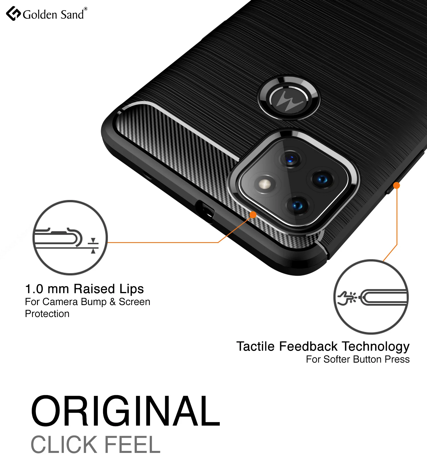 Carbon Fibre Series Shockproof Armor Back Cover for Motorola G9 Power, Metallic Black - Image 5