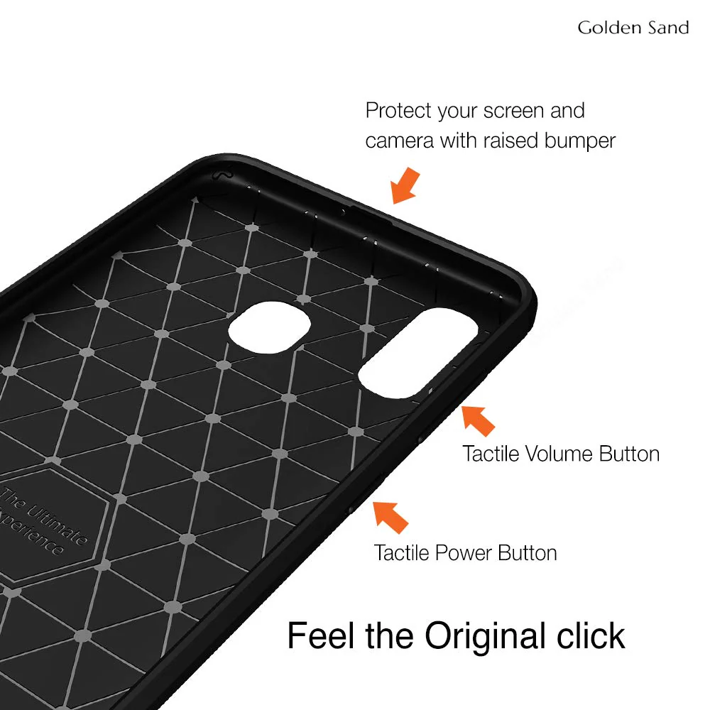 Carbon Fibre Series Shockproof Armor Back Cover for Samsung Galaxy A30, Samsung Galaxy A20, Samsung Galaxy M10s, 6.4 inch, Black - Image 3