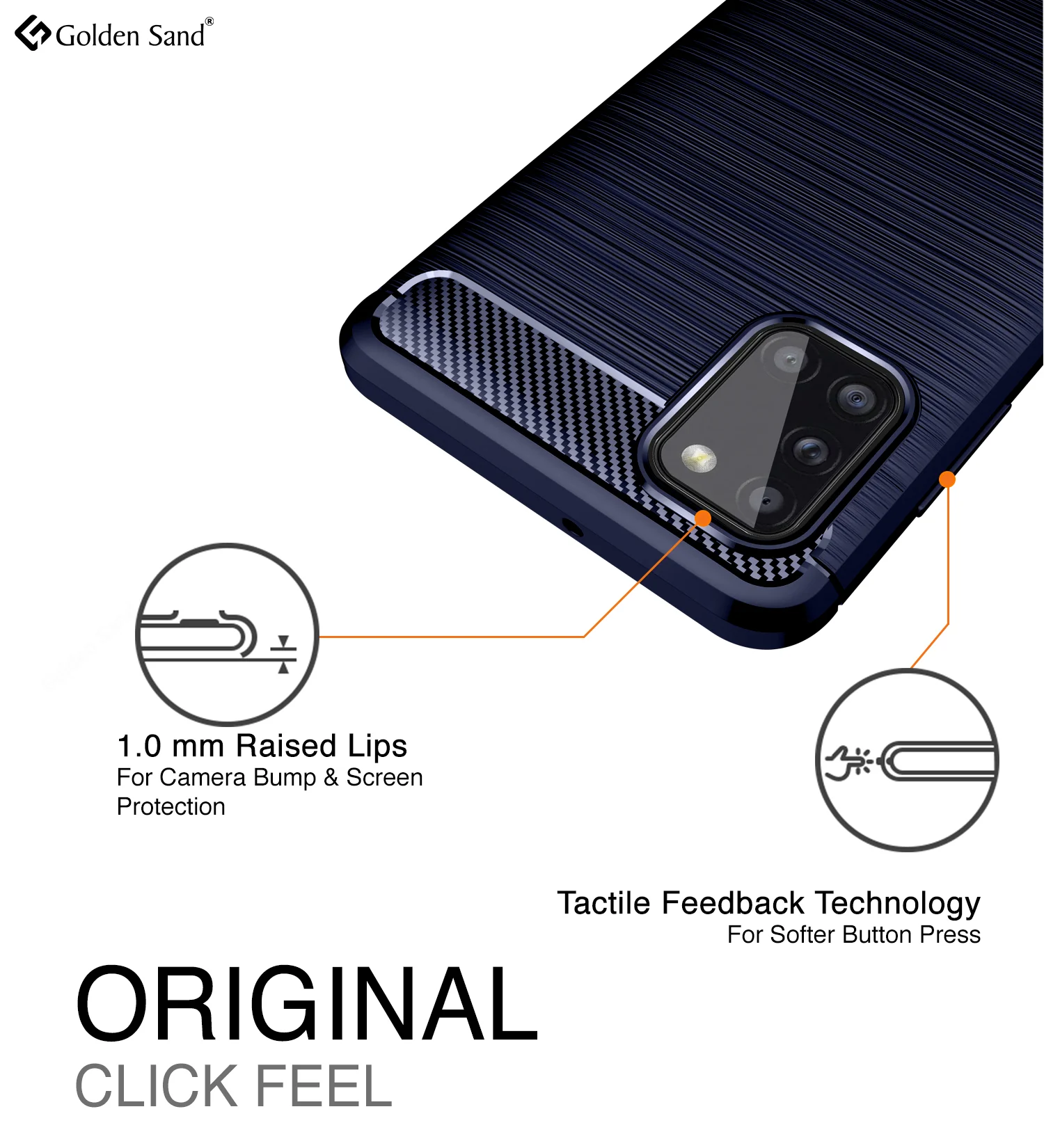 Carbon Fibre Series Shockproof Armor Back Cover for Samsung Galaxy A31 6.4 inch, Blue - Image 5