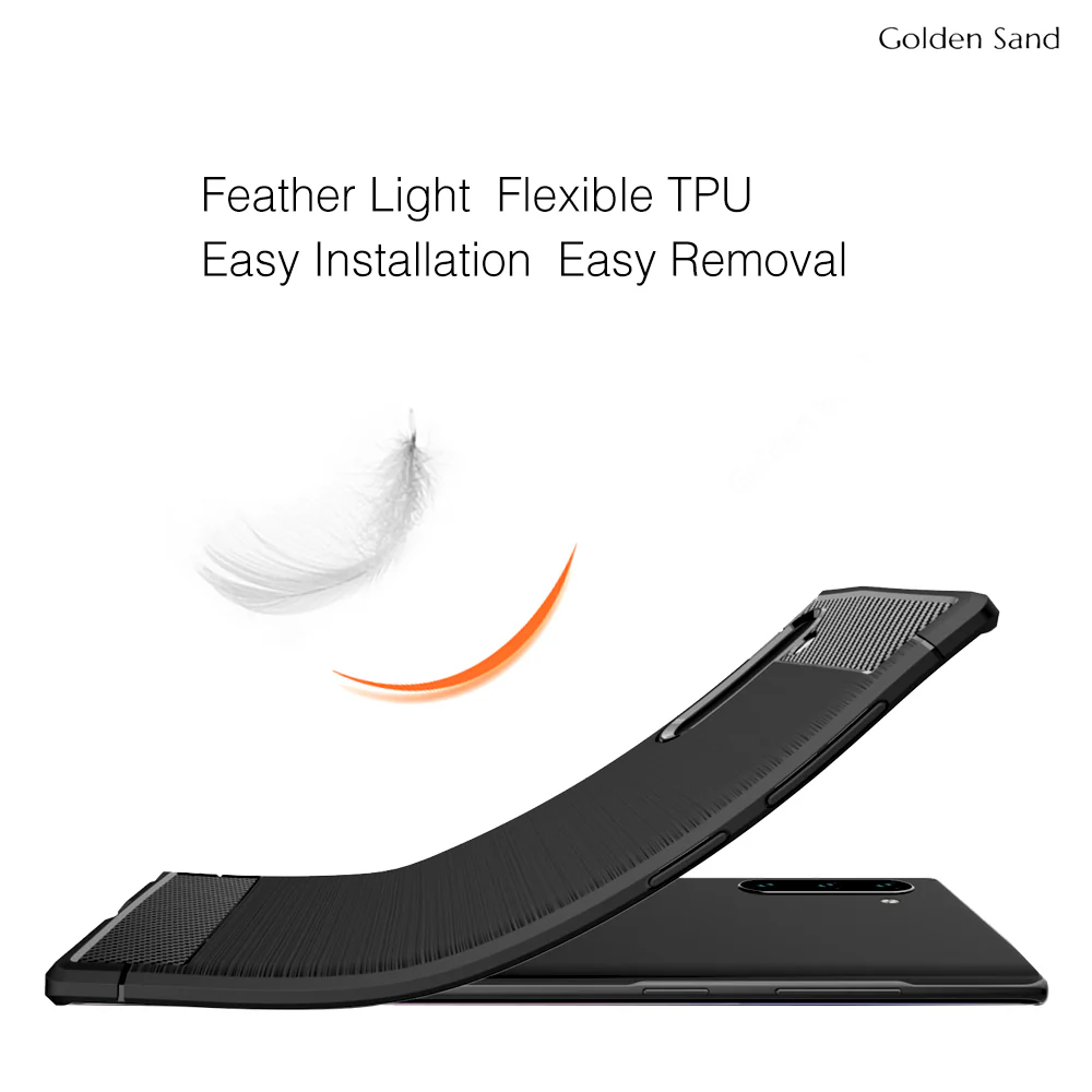 Carbon Fibre Series Shockproof Armor Back Cover for Samsung Galaxy Note 10 6.7 inch, Black - Image 5
