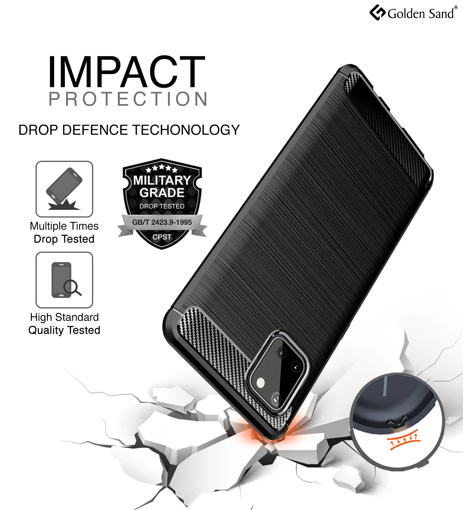 Carbon Fibre Series Shockproof Armor Back Cover for Samsung Galaxy Note 10 Lite 6.7 inch, Black - Image 3