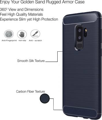 Carbon Fibre Series Shockproof Armor Back Cover for Samsung Galaxy S9 Plus, 6.2 inch, Blue - Image 2
