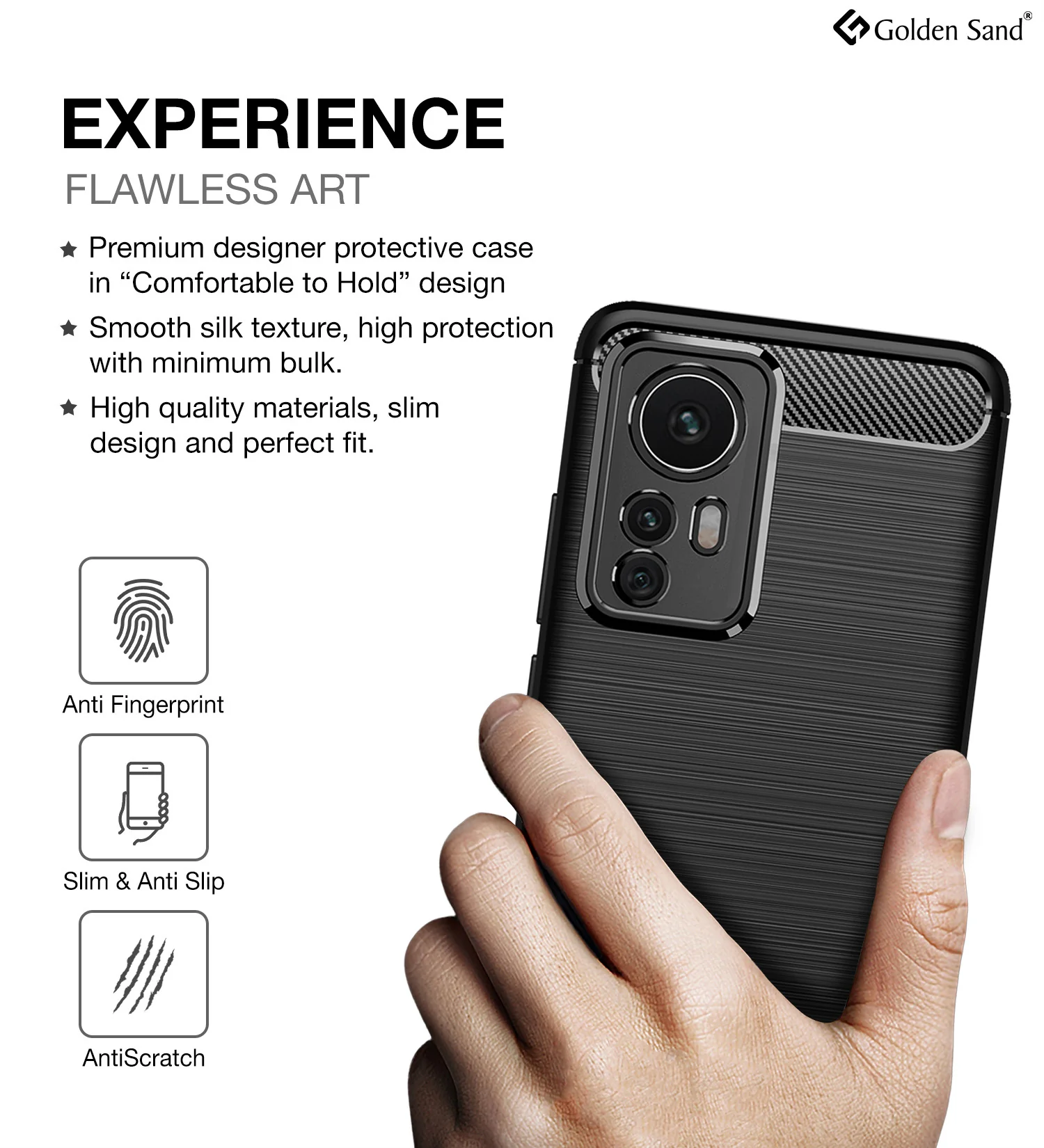 Carbon Fibre Series Shockproof Armor Back Cover for Xiaomi 12 Pro 5G, 6.73 inch, Black - Image 5
