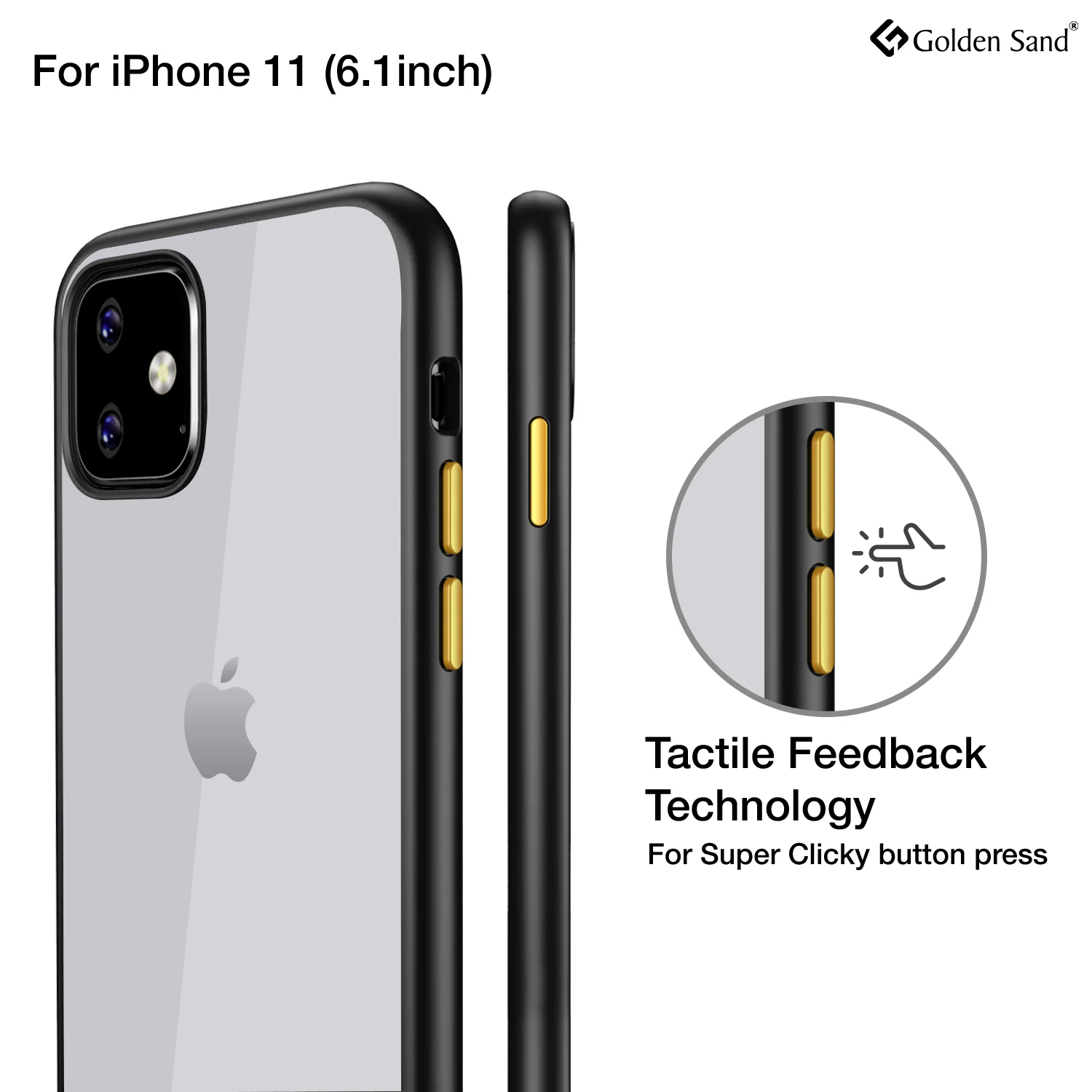 Simply Clear Series Hybrid Transparent Back Cover for Apple iPhone 11 6.1 inch, Black - Image 4