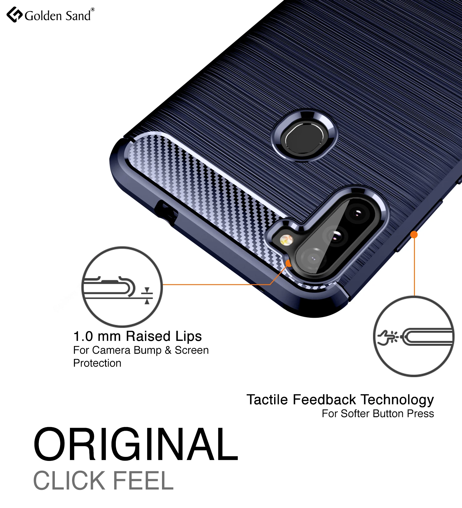 Carbon Fibre Series Shockproof Armor Back Cover for Samsung Galaxy M11 6.4 inch, Blue - Image 5