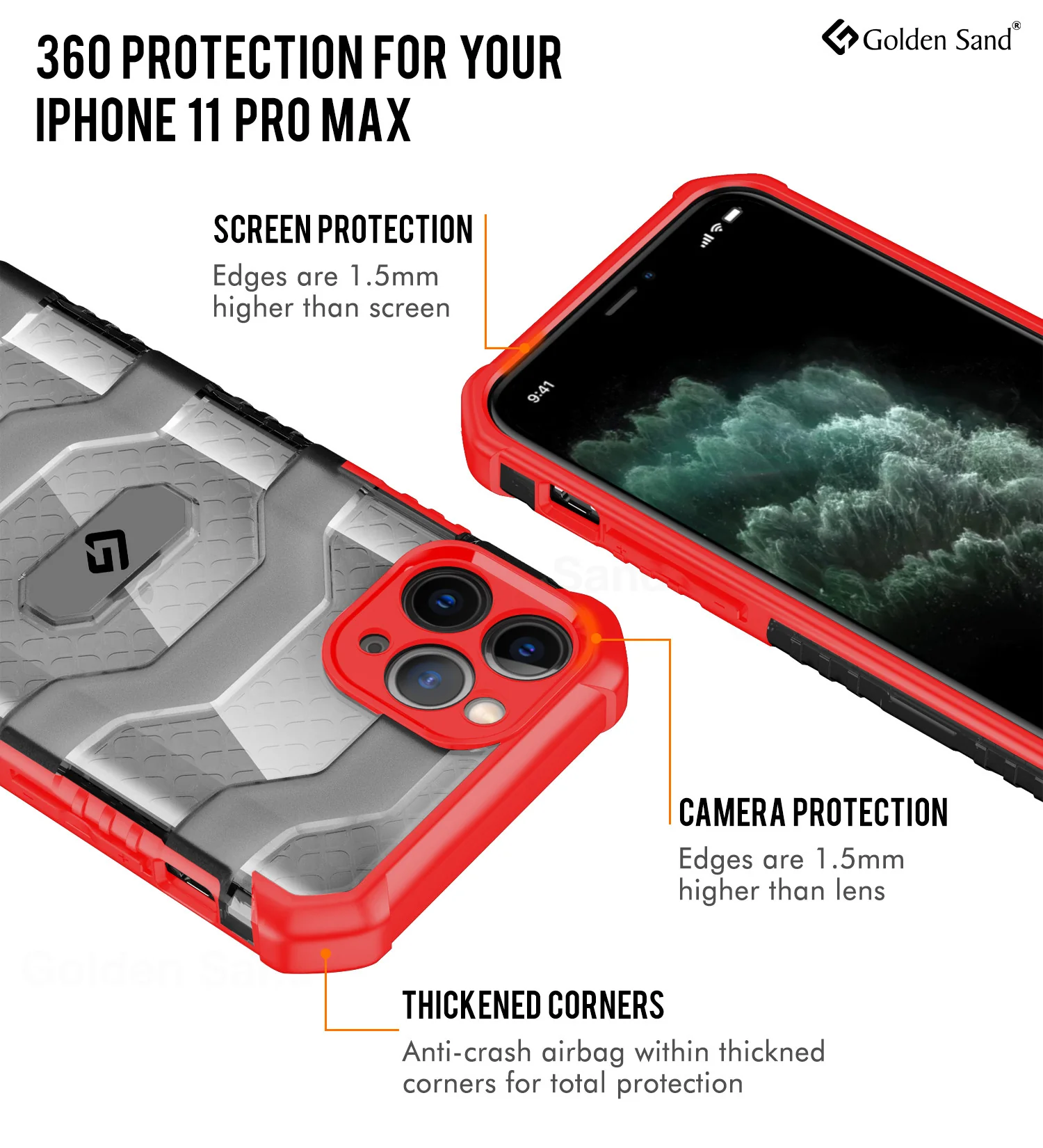 Apple iPhone 11 Pro Max  Back Cover | Explorer Series, Tangy Red - Image 2