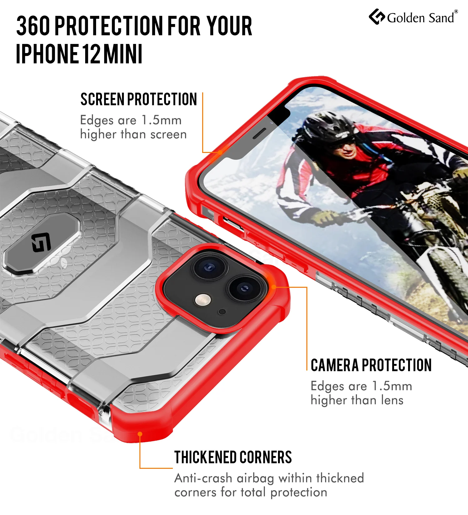 Apple iPhone 12 Mini  Back Cover | Explorer Series, Tangy Red - Image 2