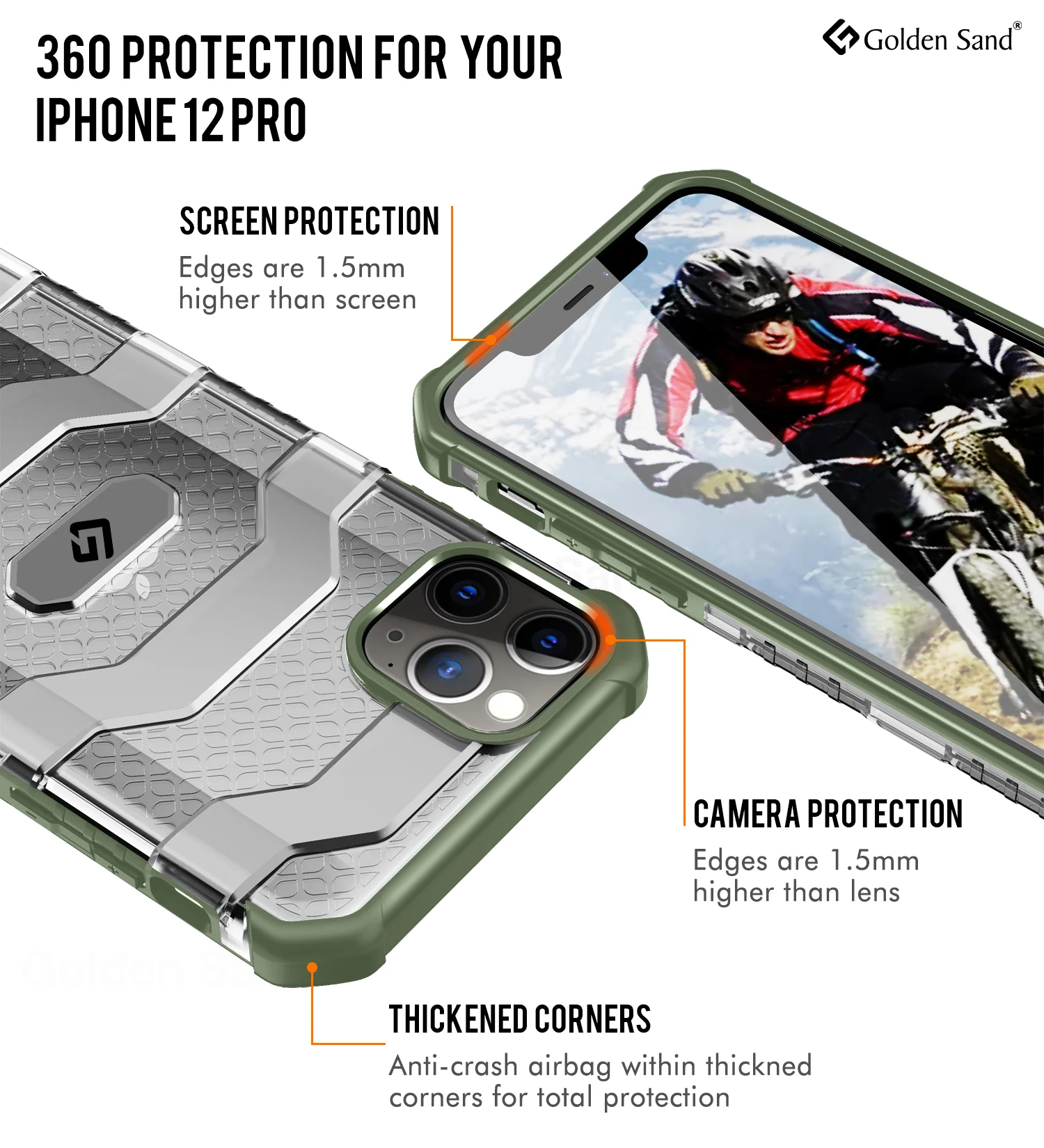 Apple iPhone 12 Pro  Back Cover | Explorer Series, Olive Green - Image 2