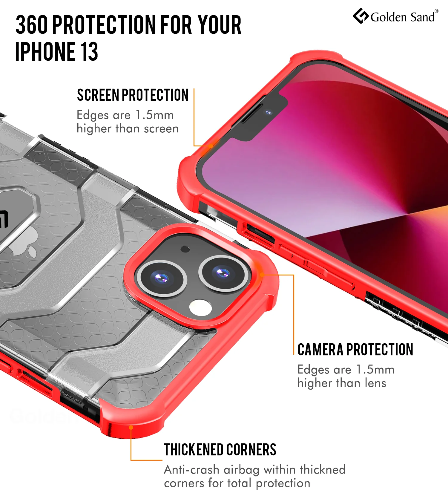 Apple iPhone 13 (6.1 inch) Back Cover | Explorer Series, Tangy Red - Image 2