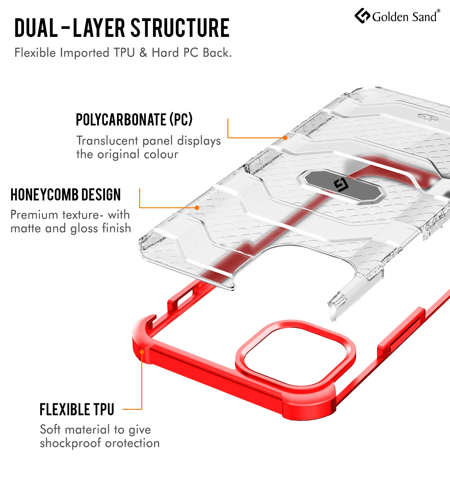 Apple iPhone 13 (6.1 inch) Back Cover | Explorer Series, Tangy Red - Image 3