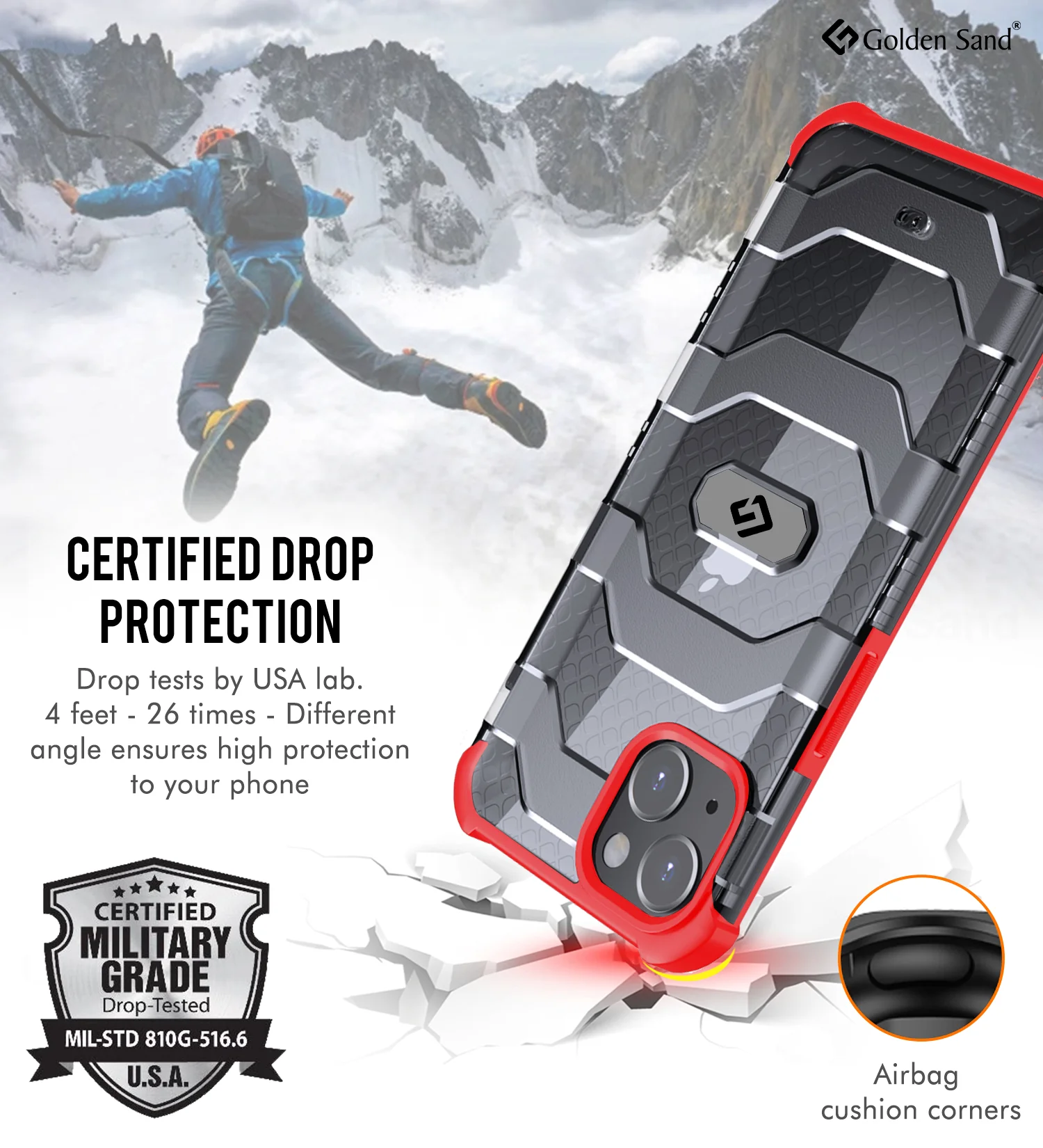 Apple iPhone 13 (6.1 inch) Back Cover | Explorer Series, Tangy Red - Image 4