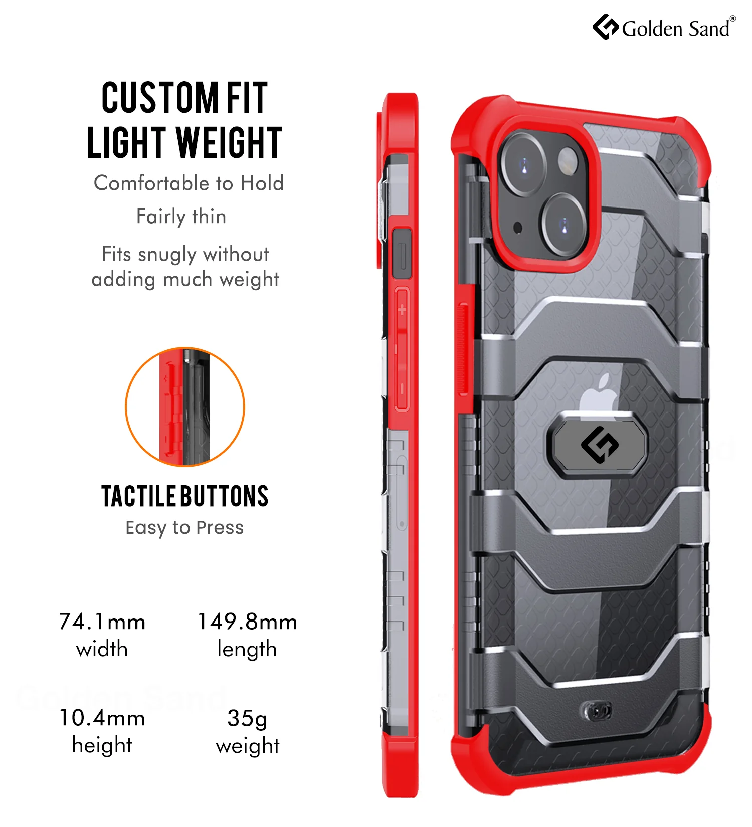 Apple iPhone 13 (6.1 inch) Back Cover | Explorer Series, Tangy Red - Image 5