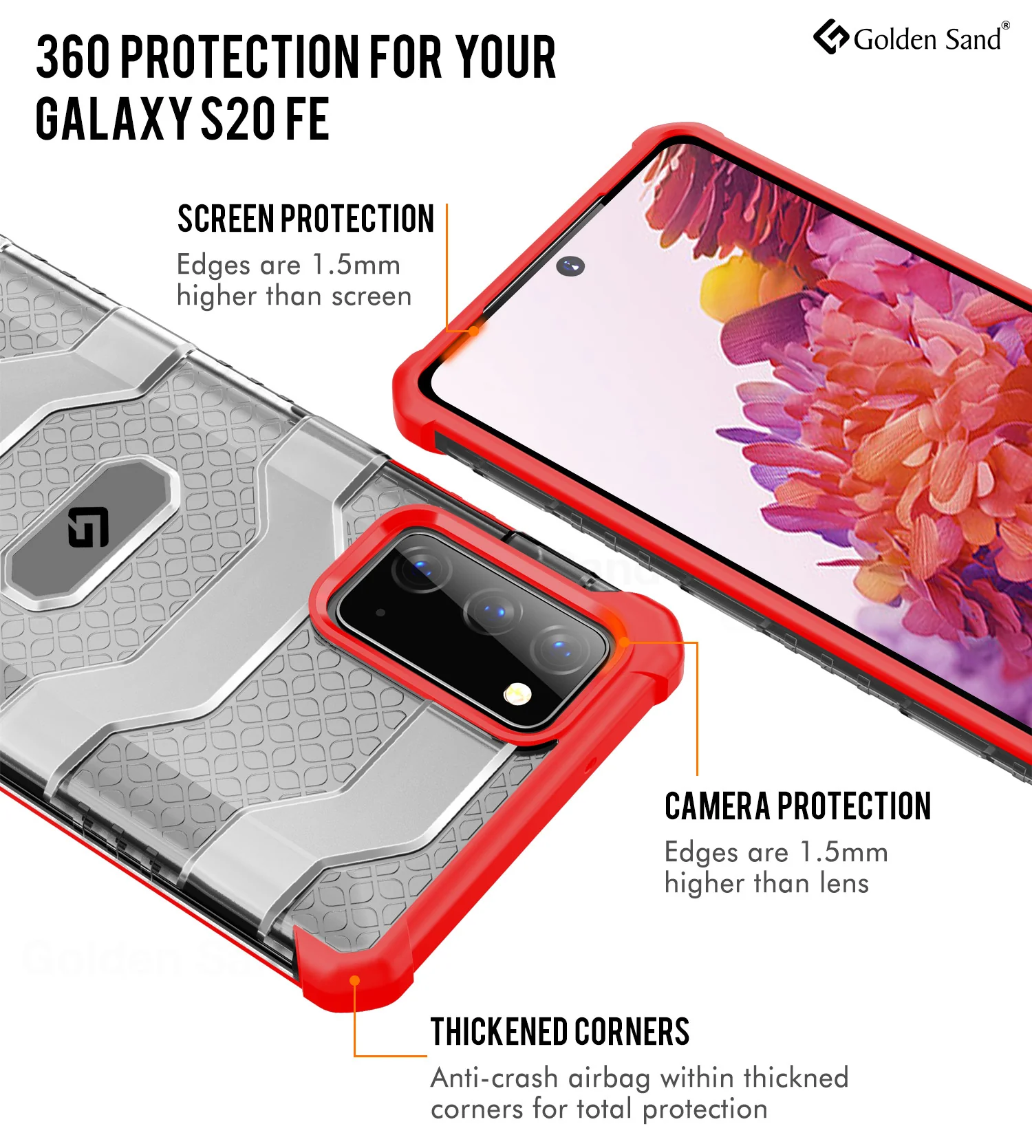 Samsung Galaxy S20 FE, Samsung Galaxy S20 FE 5G  Back Cover | Explorer Series, Tangy Red - Image 2