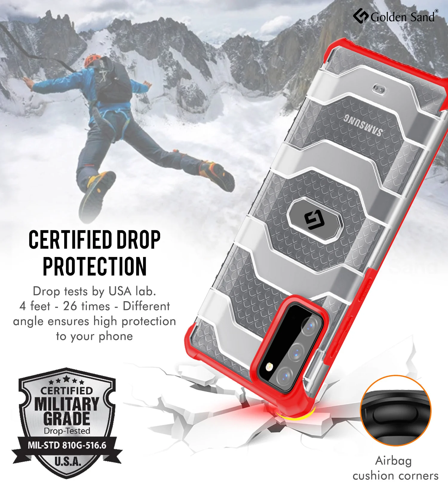 Samsung Galaxy S20 FE, Samsung Galaxy S20 FE 5G  Back Cover | Explorer Series, Tangy Red - Image 4
