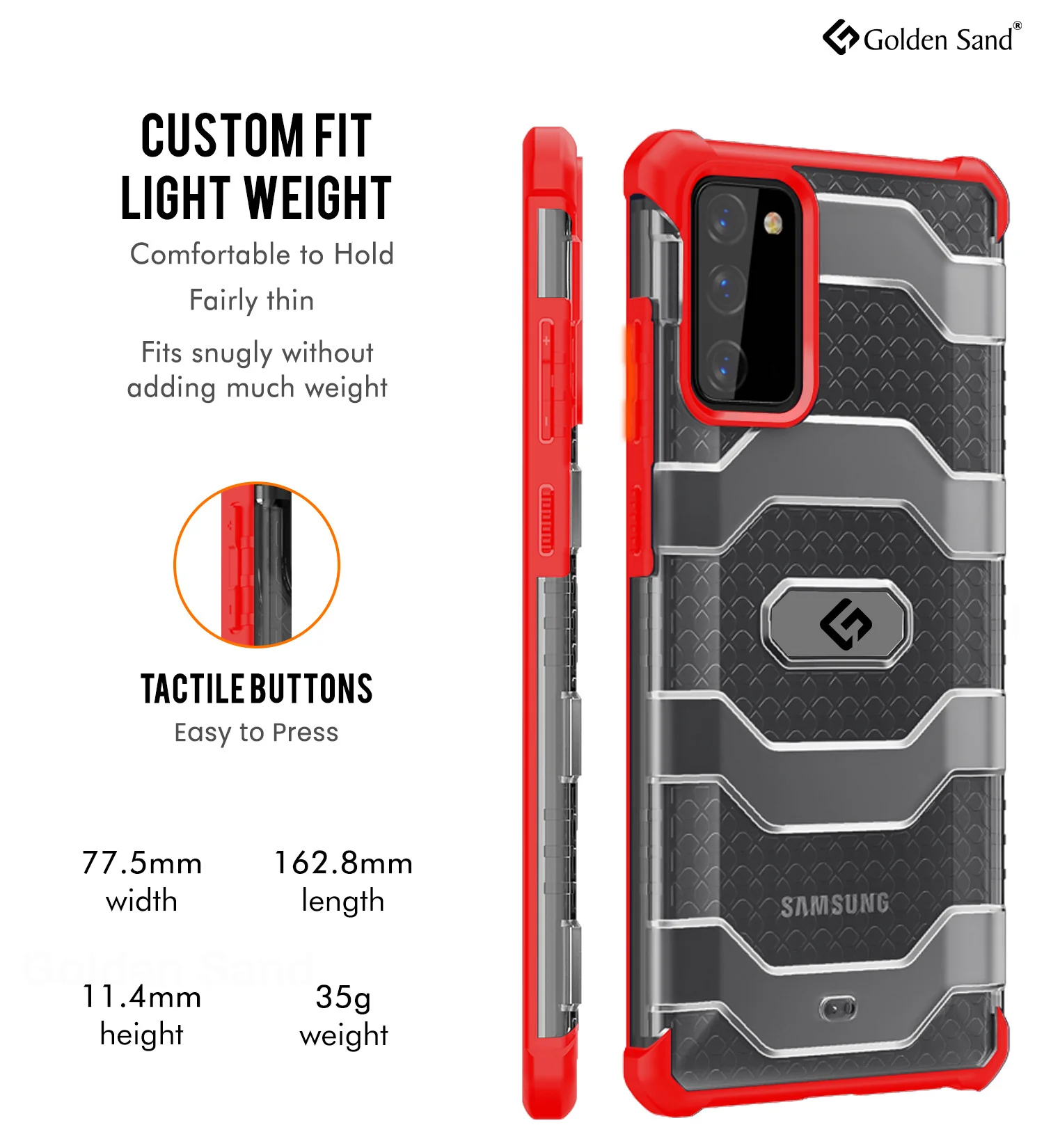 Samsung Galaxy S20 FE, Samsung Galaxy S20 FE 5G  Back Cover | Explorer Series, Tangy Red - Image 5