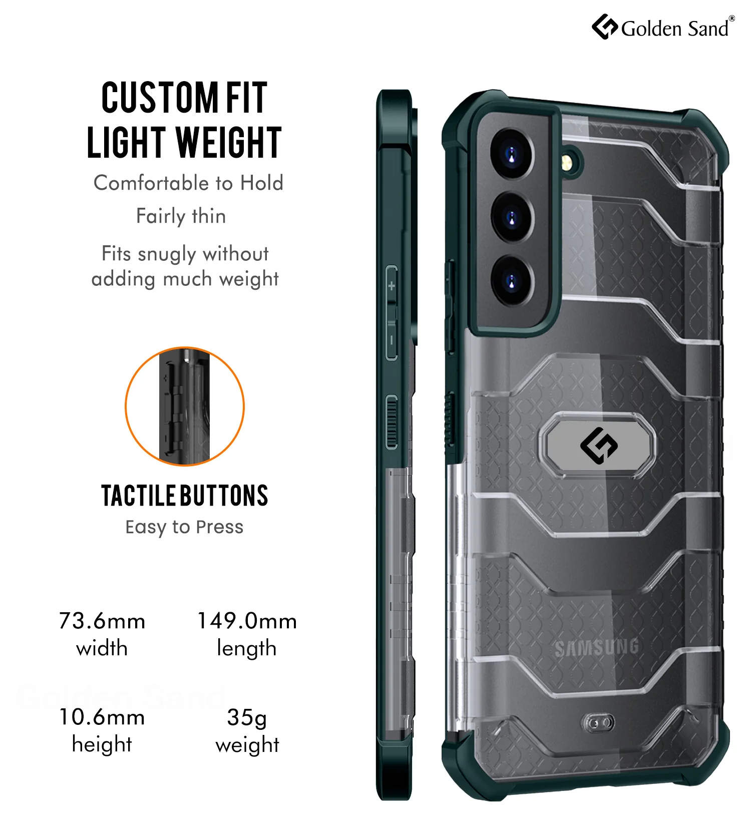 Samsung Galaxy S22 5G (6.1 inch) Back Cover | Explorer Series, Military Green - Image 5