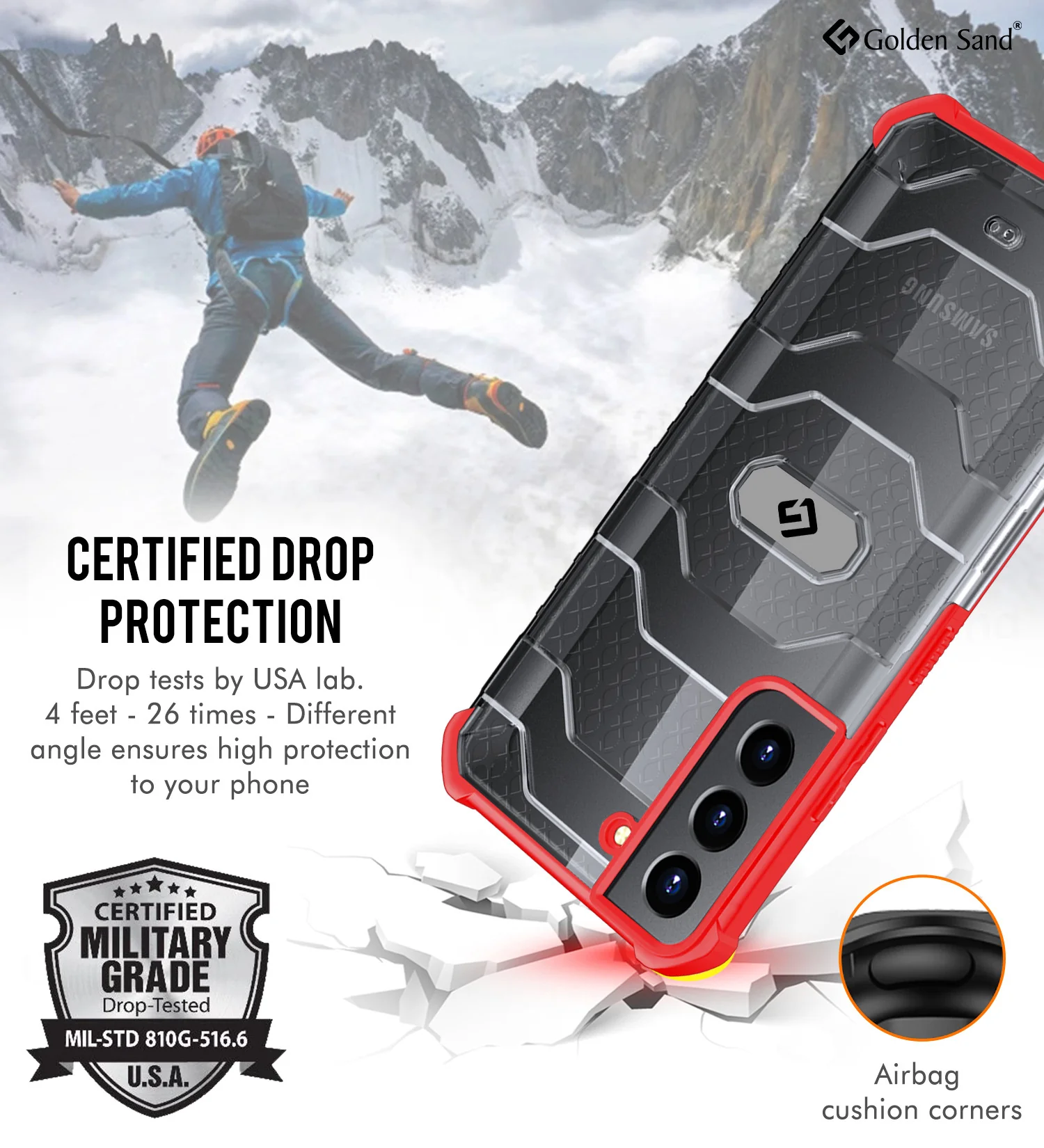 Samsung Galaxy S22 5G (6.1 inch) Back Cover | Explorer Series, Tangy Red - Image 4