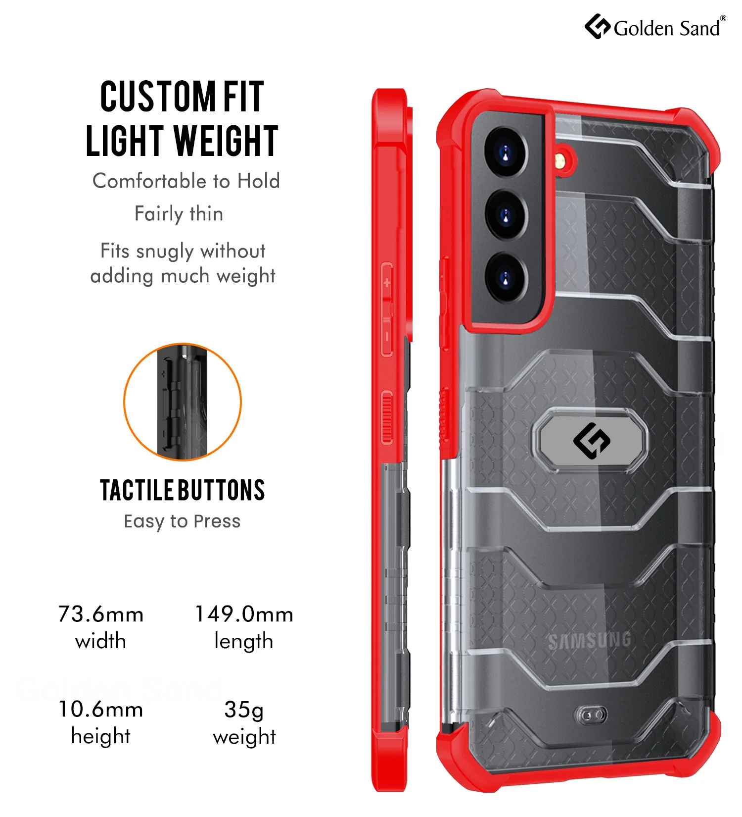Samsung Galaxy S22 5G (6.1 inch) Back Cover | Explorer Series, Tangy Red - Image 5
