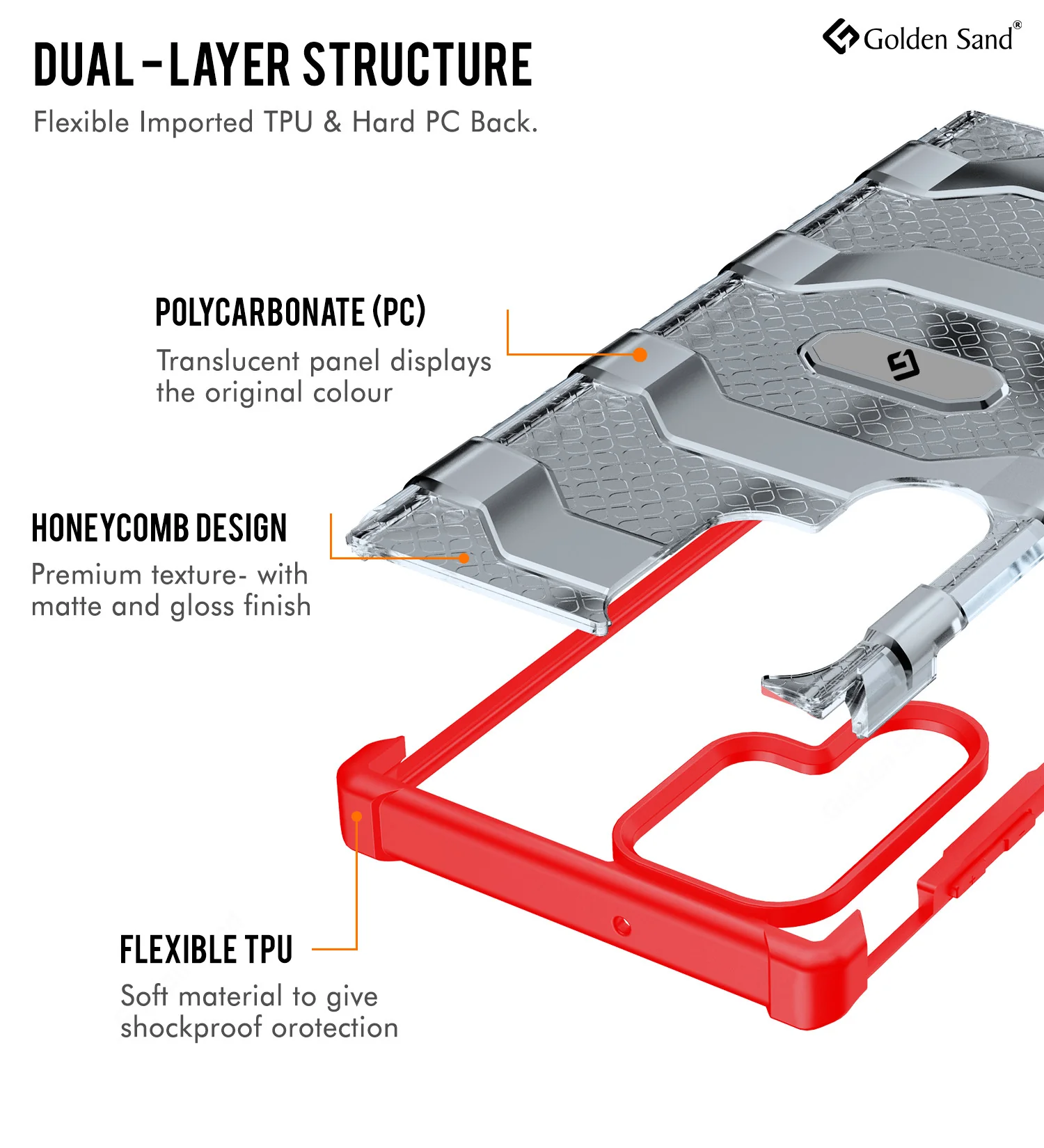Samsung Galaxy S22 Ultra 5G (6.8 inch) Back Cover | Explorer Series, Tangy Red - Image 3