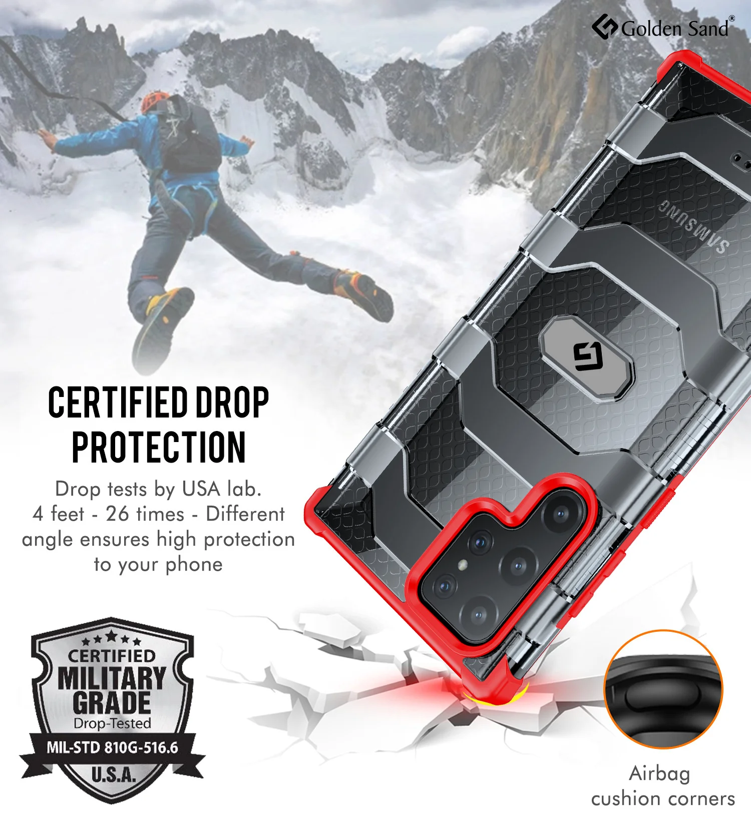 Samsung Galaxy S22 Ultra 5G (6.8 inch) Back Cover | Explorer Series, Tangy Red - Image 4